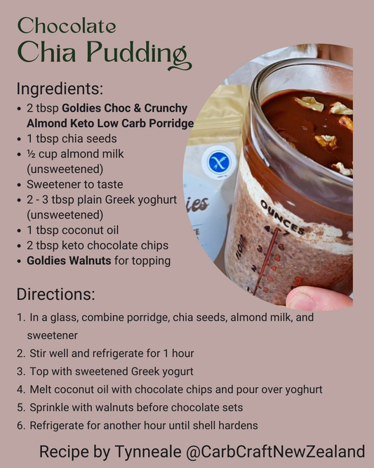 Goldies Chocolate Chia Pudding - By Tynneale @CarbCraftNewZealand