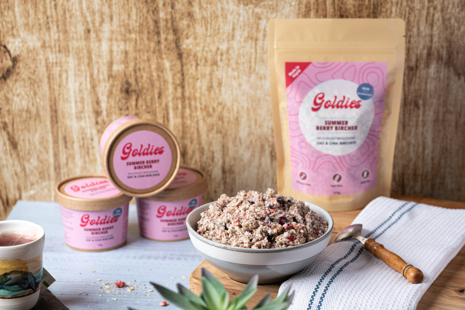 Goldies Oaty Porridge Golden Banana and Coconut Sticky Date and Walnut Spiced Apple and Almond