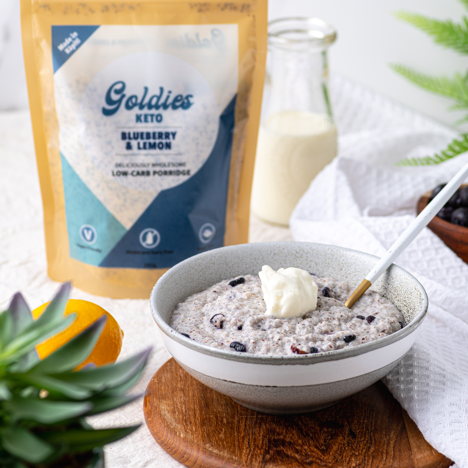 Goldies Wholefoods Keto Oat-less Porridge Pouch Range