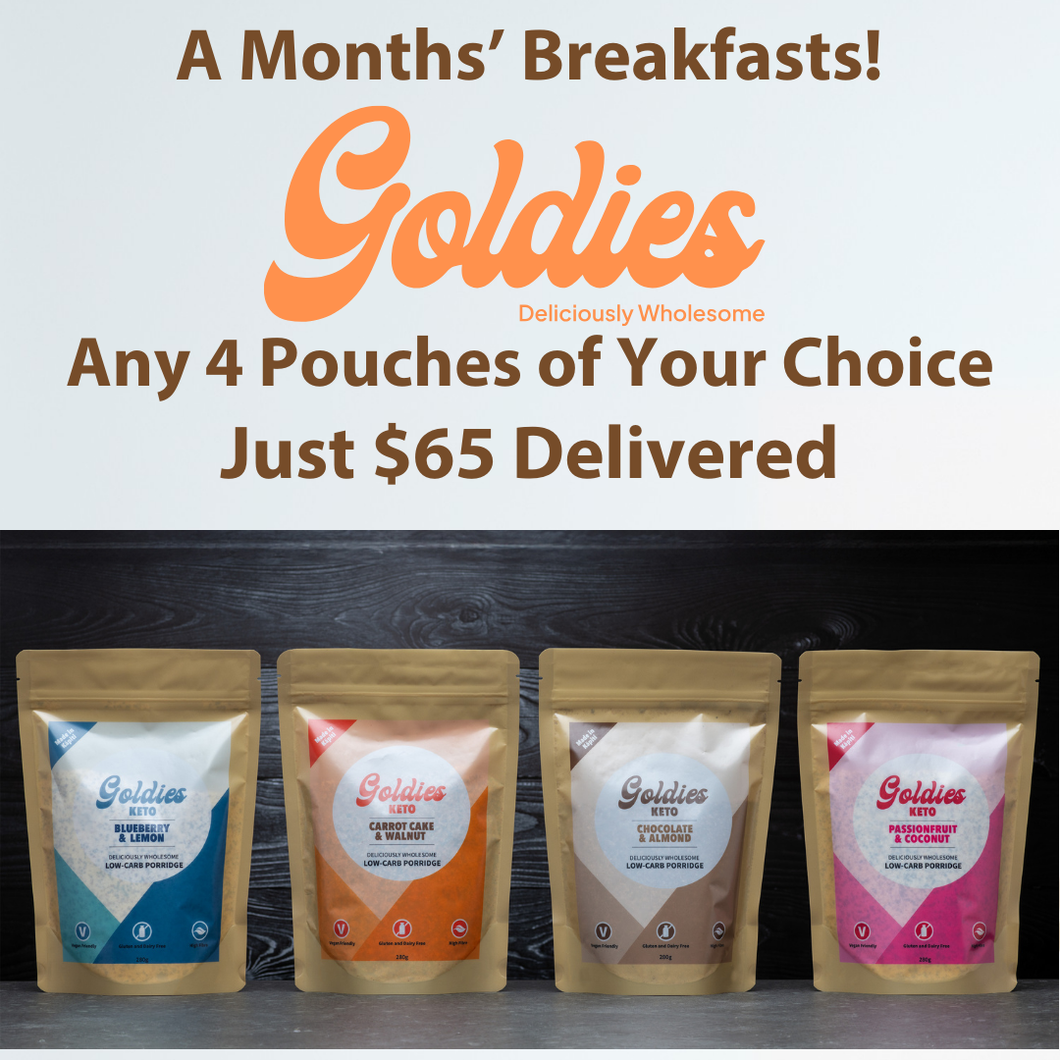 A Months' Breakfasts Sorted! 4 Keto or Oaty Pouch Deal - Save $11.80