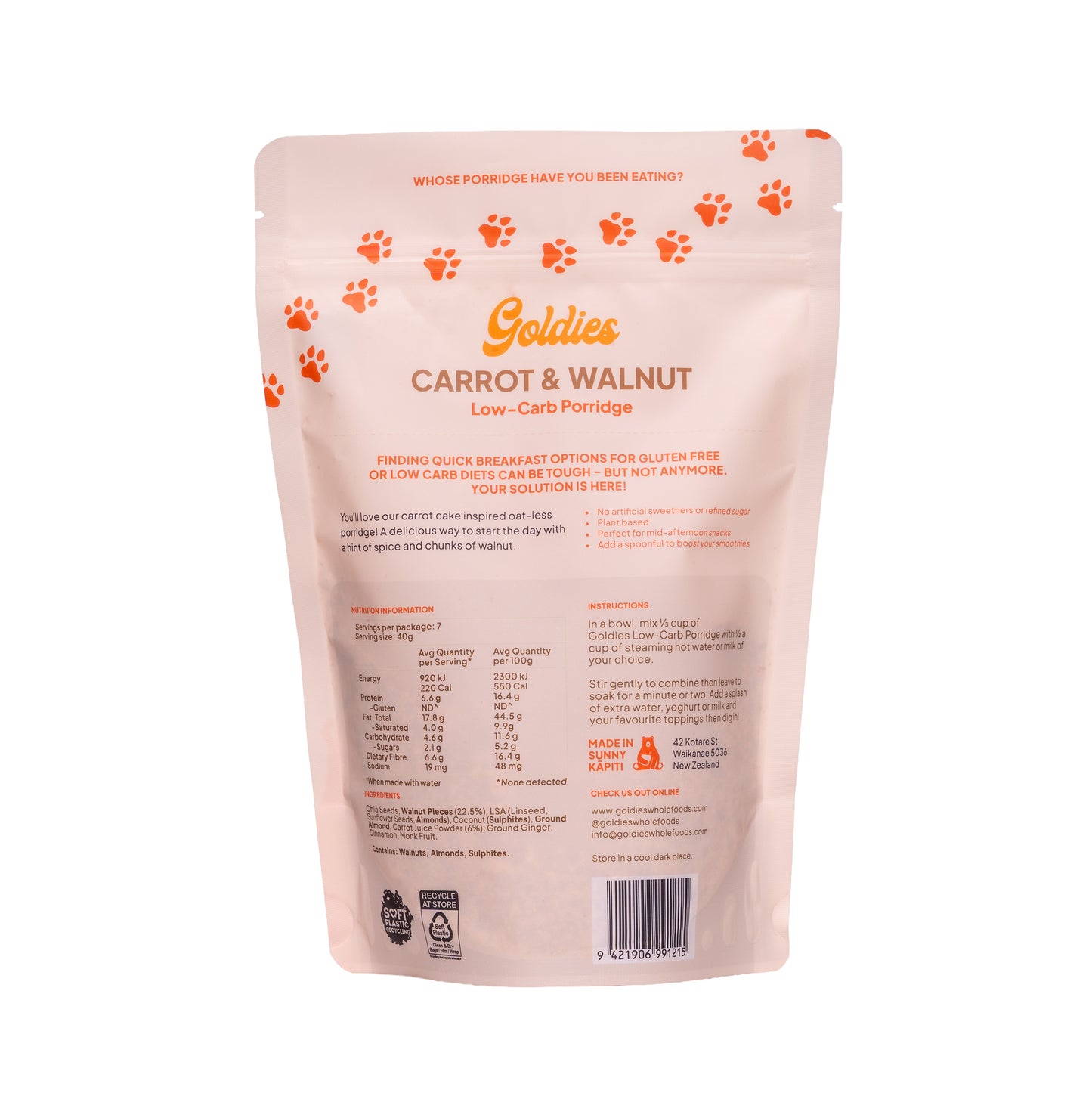 Carrot Cake & Walnut Keto Porridge