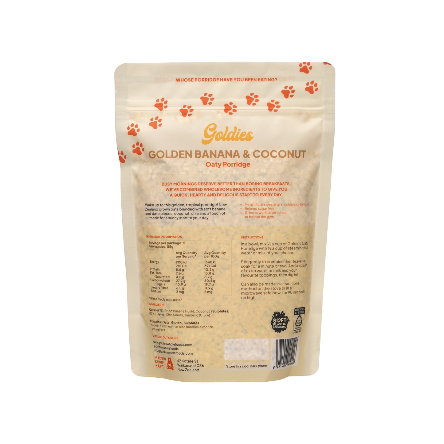 Golden Banana & Coconut Oaty Porridge