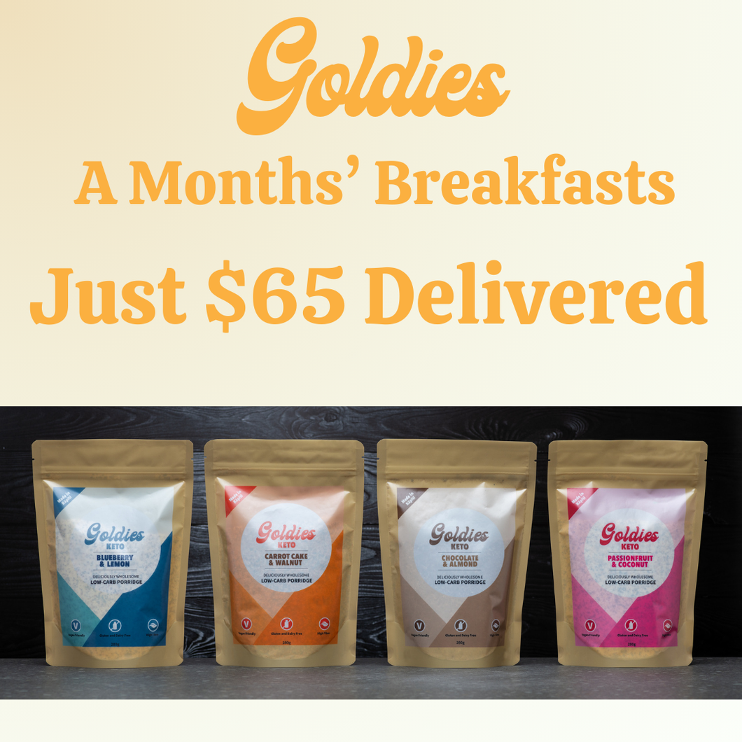 A Months' Breakfasts Sorted! 4 Keto or Oaty Pouch Deal - Save $11.80